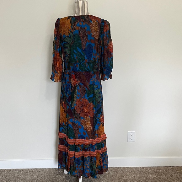 FARM Rio Vibrant Blue and Orange Maxi Dress - Picture 6 of 12
